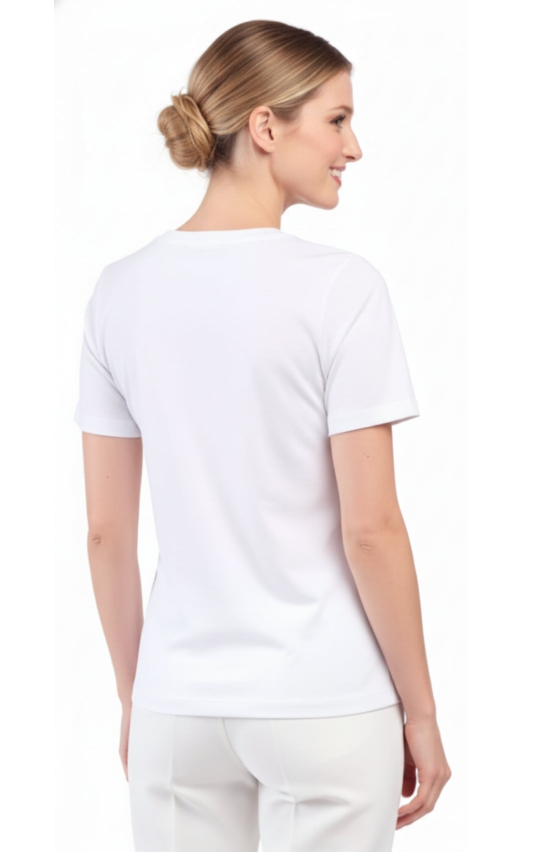 Women's Relaxed Fit Crew Neck Cotton Blend Short Sleeve T-Shirt