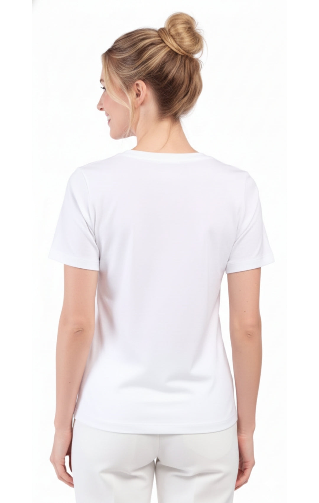 Women's Relaxed Fit Crew Neck Cotton Blend Short Sleeve T-Shirt