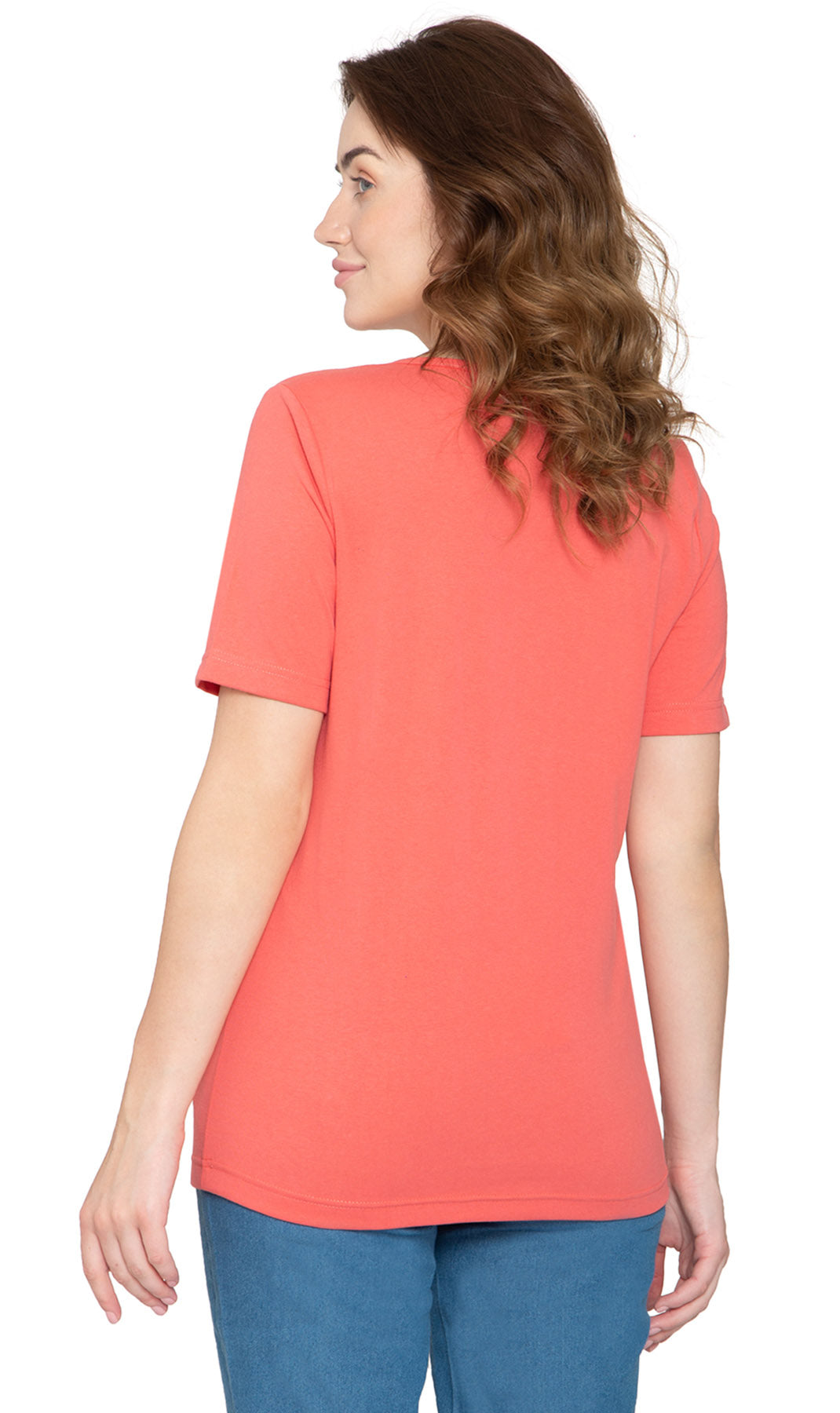 Women's Short Sleeve V-Neck T-Shirt Wrinkle Resistant Tee