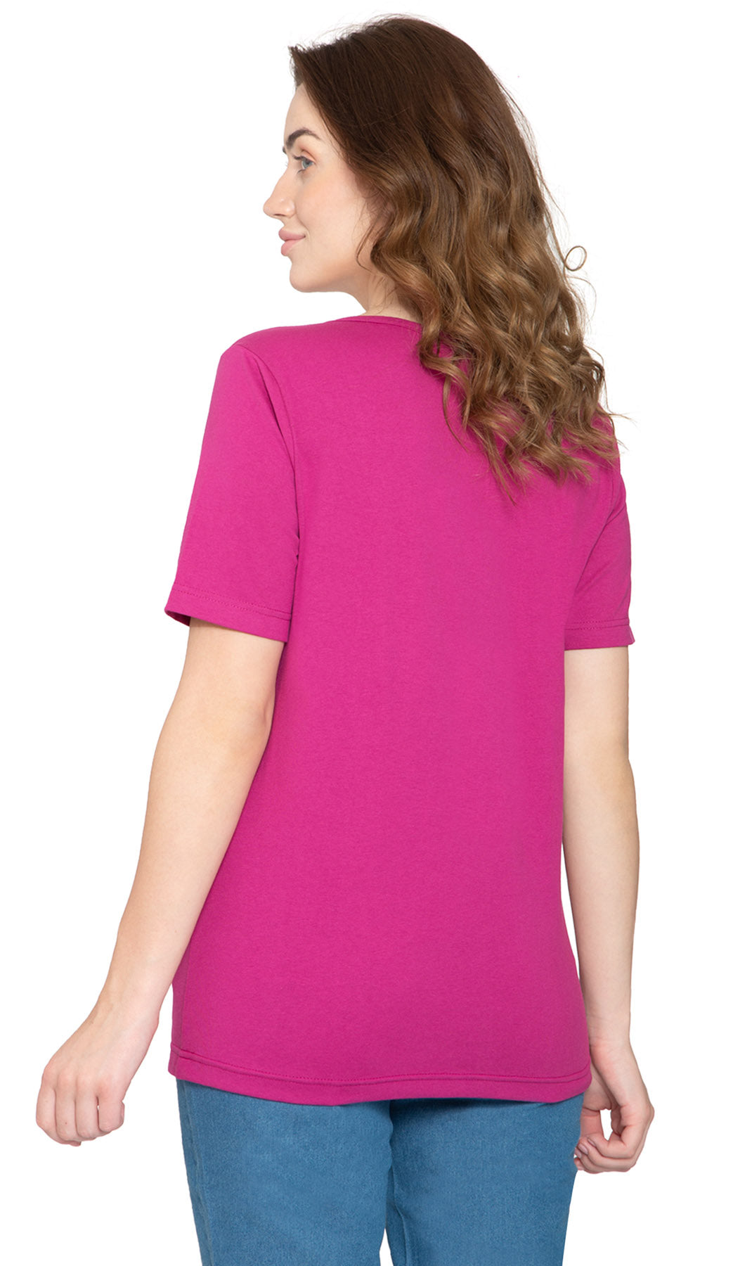 Women's Short Sleeve V-Neck T-Shirt Wrinkle Resistant Tee