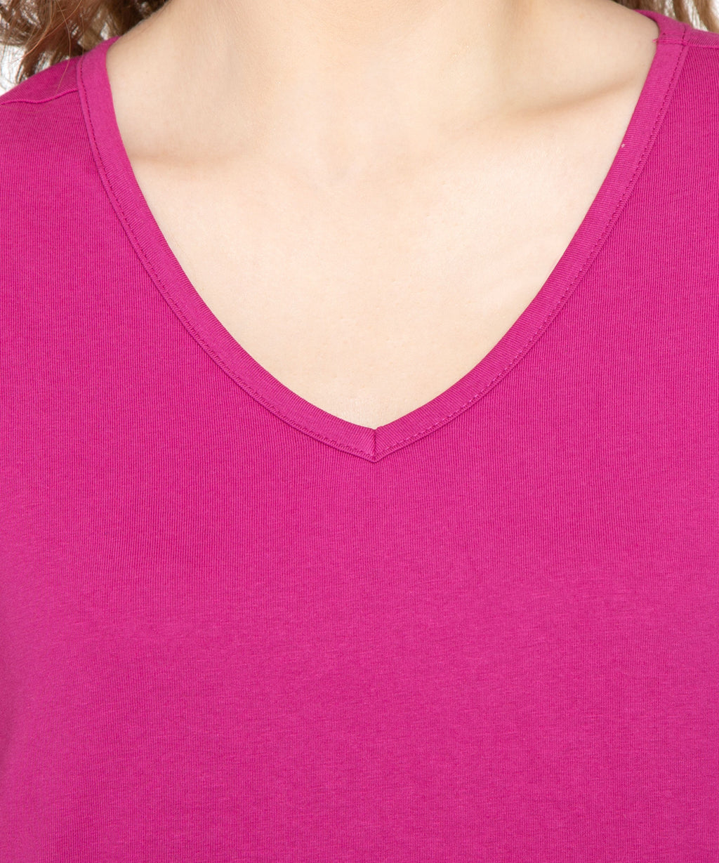 Women's Short Sleeve V-Neck T-Shirt Wrinkle Resistant Tee