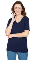 Women's short sleeve v-neck t-shirt in a comfortable, wrinkle-resistant fabric