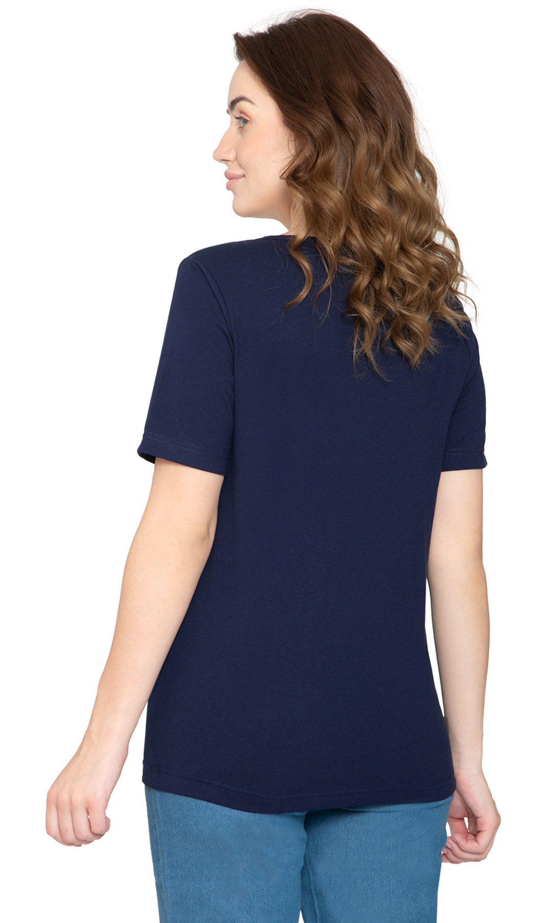 Women's Short Sleeve V-Neck T-Shirt Wrinkle Resistant Tee