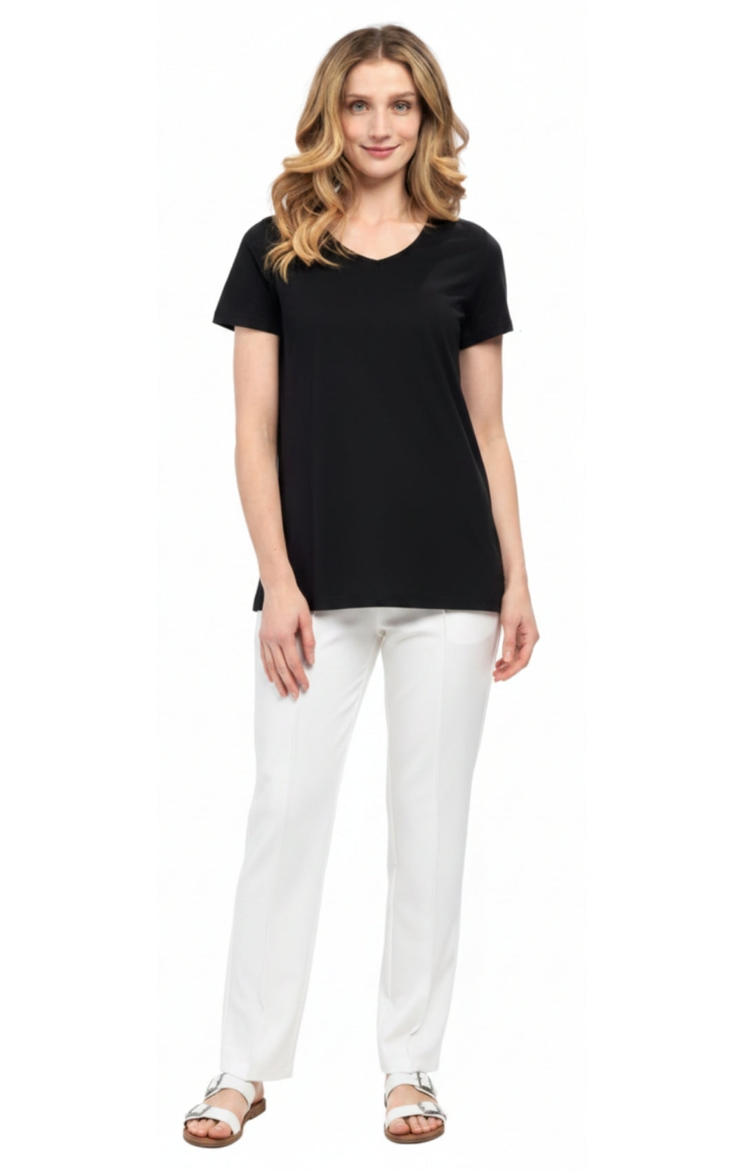 Women's Short Sleeve V-Neck T-Shirt Wrinkle Resistant Tee