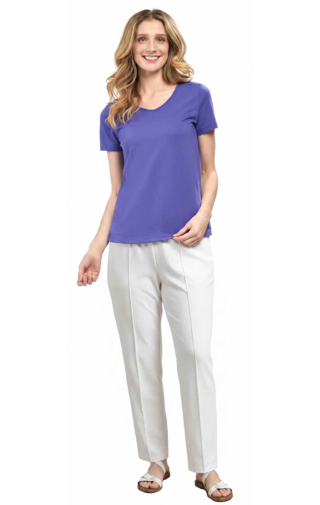 Women's Short Sleeve V-Neck T-Shirt Wrinkle Resistant Tee