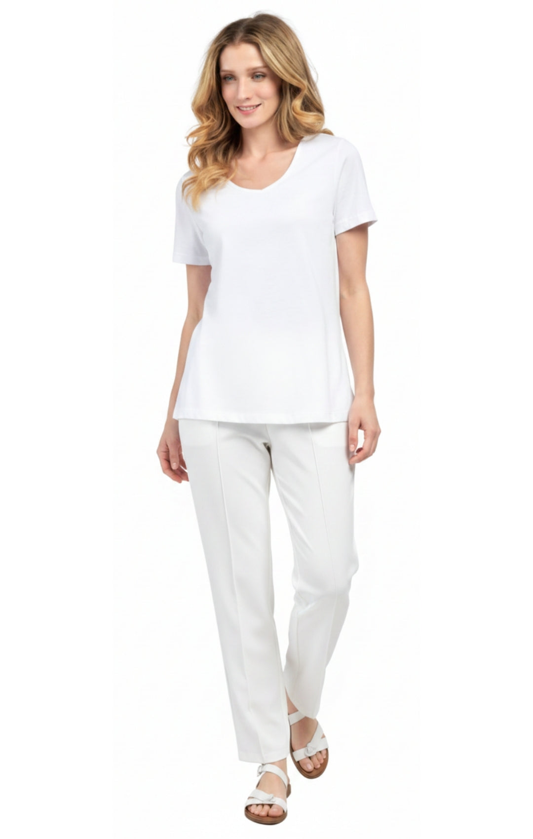 Women's Short Sleeve V-Neck T-Shirt Wrinkle Resistant Tee