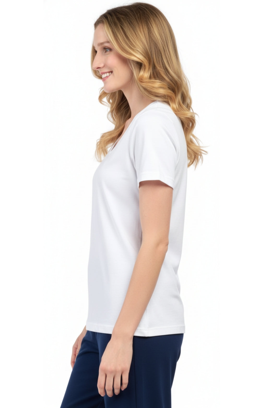 Women's Short Sleeve V-Neck T-Shirt Wrinkle Resistant Tee