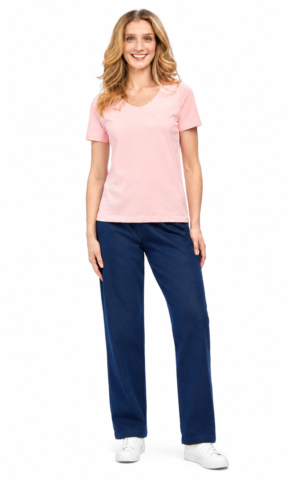 Women's Short Sleeve V-Neck T-Shirt Wrinkle Resistant Tee