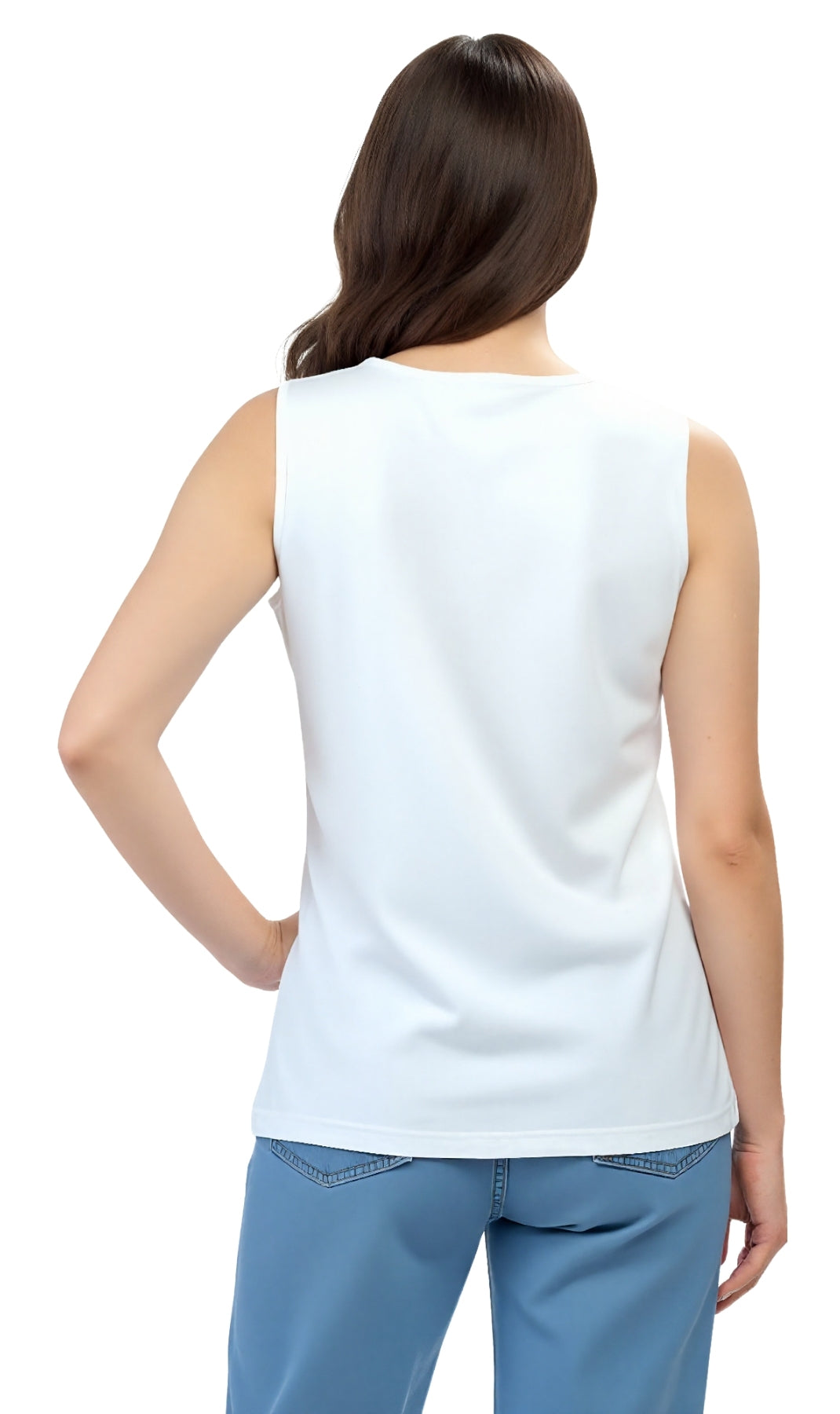 Women's Classic Relaxed Fit Sleeveless Tank Top in Cotton Blend
