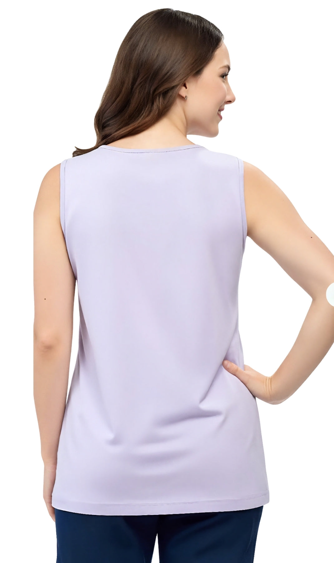 Women's Classic Relaxed Fit Sleeveless Tank Top in Cotton Blend