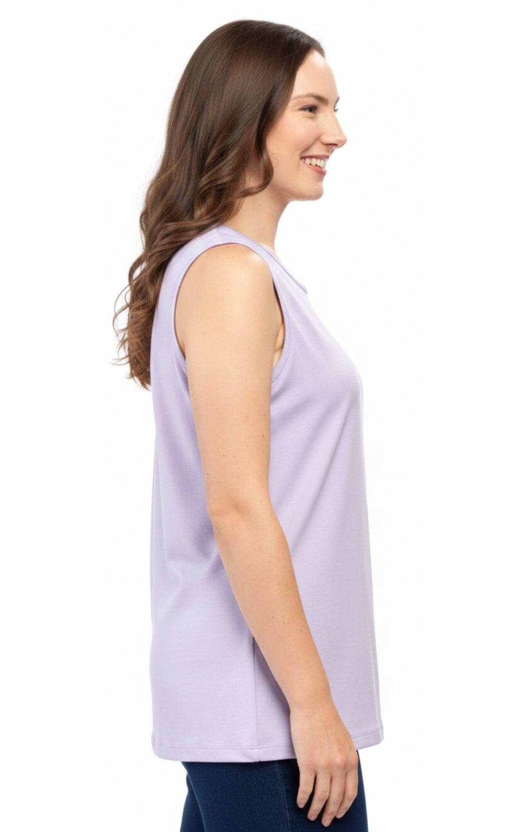 Women's Classic Relaxed Fit Sleeveless Tank Top in Cotton Blend