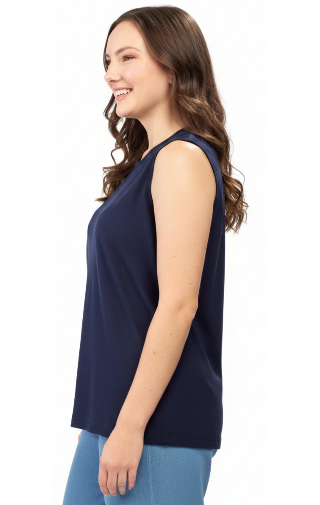 Women's Classic Relaxed Fit Sleeveless Tank Top in Cotton Blend