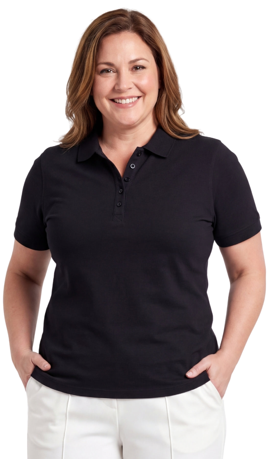 Women's Short Sleeve Pique Knit Polo Shirt