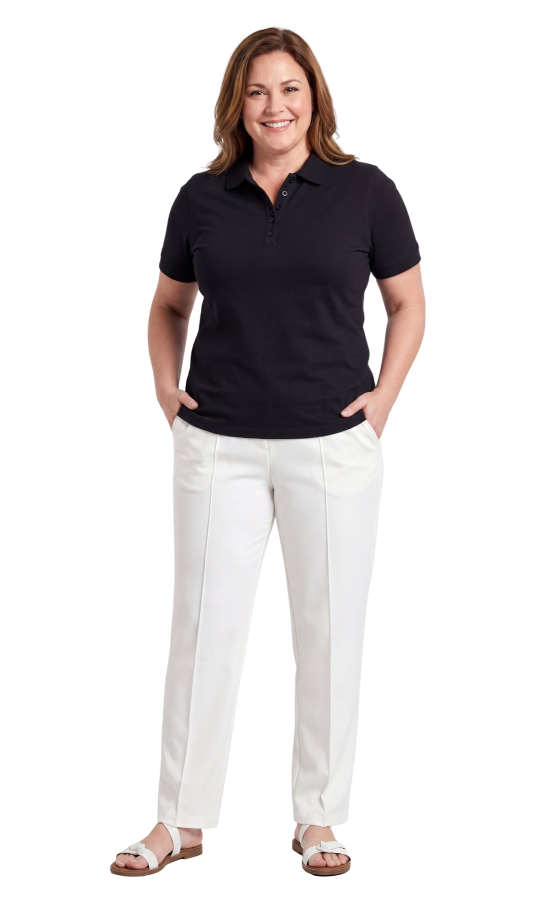 Women's Short Sleeve Pique Knit Polo Shirt