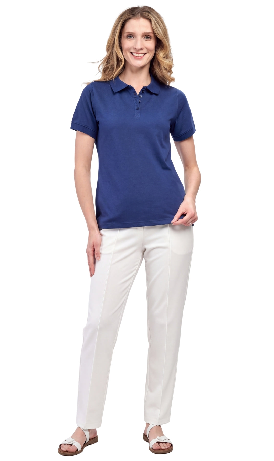 Women's Short Sleeve Pique Knit Polo Shirt
