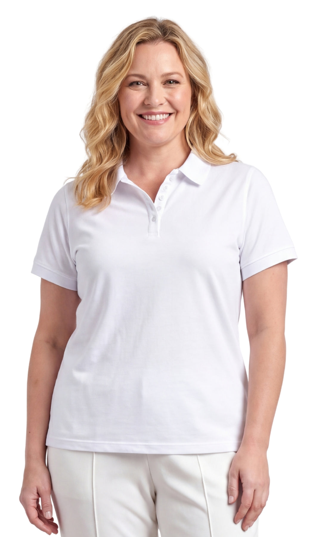 Women's Short Sleeve Pique Knit Polo Shirt