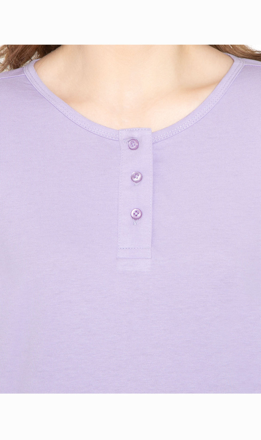 Women's 3/4 Sleeve Henley Top with Button Placket
