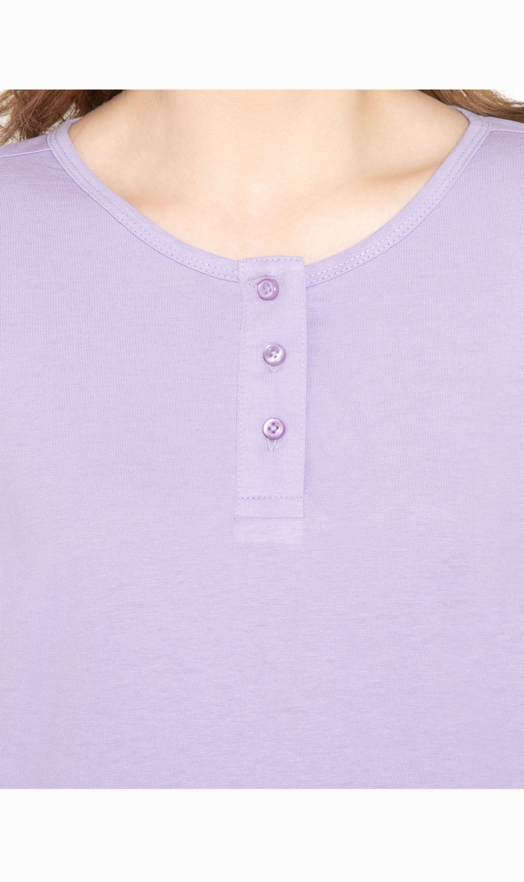 Women's 3/4 Sleeve Henley Top with Button Placket