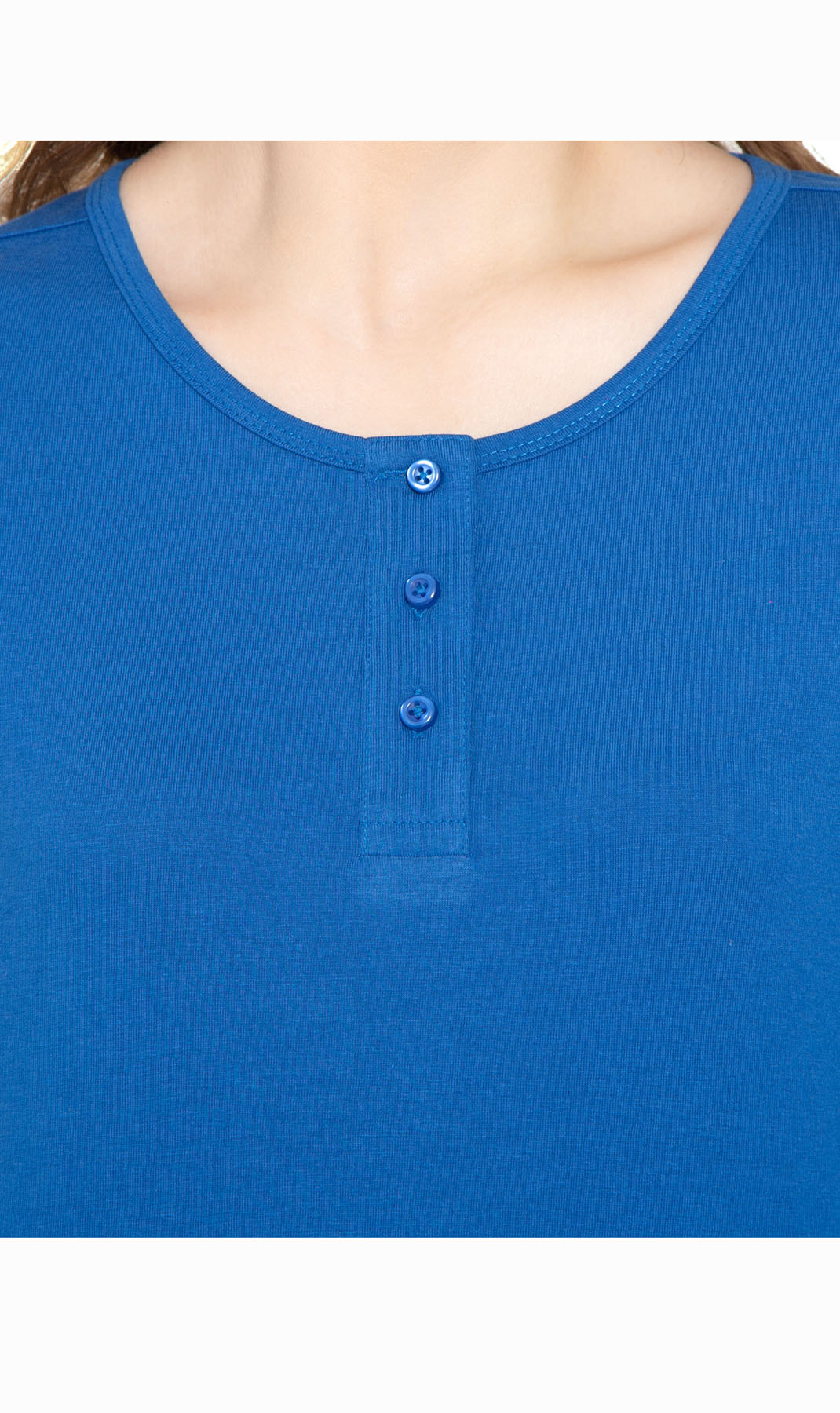 Women's 3/4 Sleeve Henley Top with Button Placket