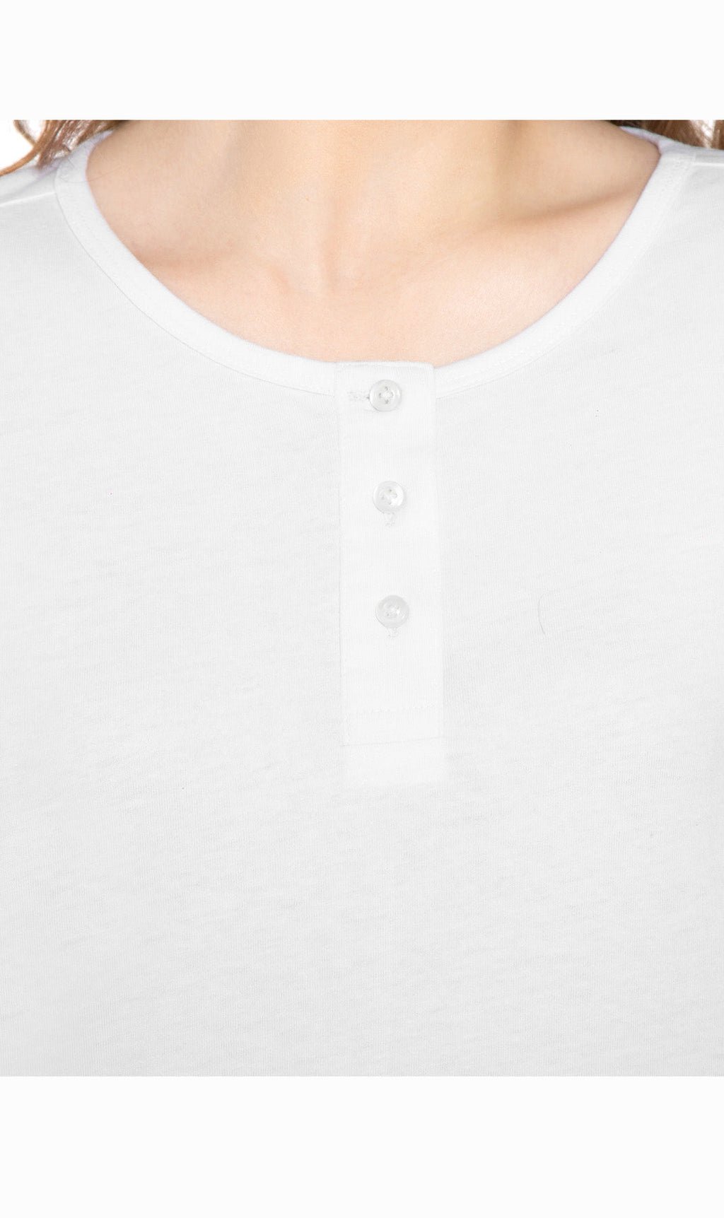Women's 3/4 Sleeve Henley Top with Button Placket