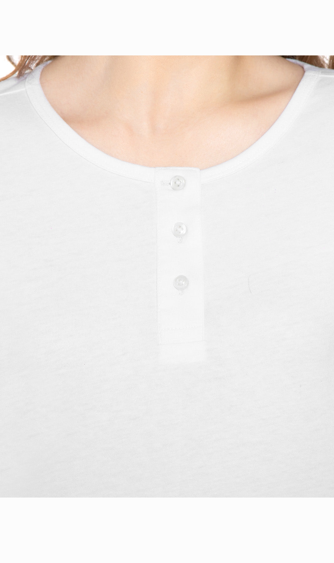 Women's 3/4 Sleeve Henley Top with Button Placket