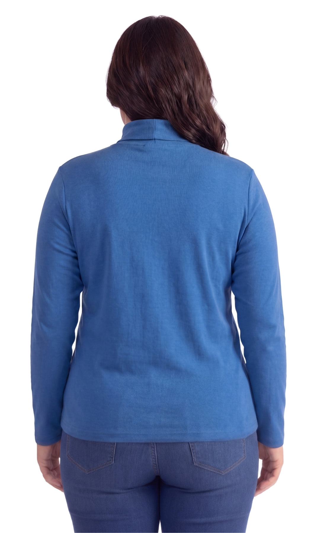 Women's Relaxed Fit Long Sleeve Ribbed Turtleneck Knit Top