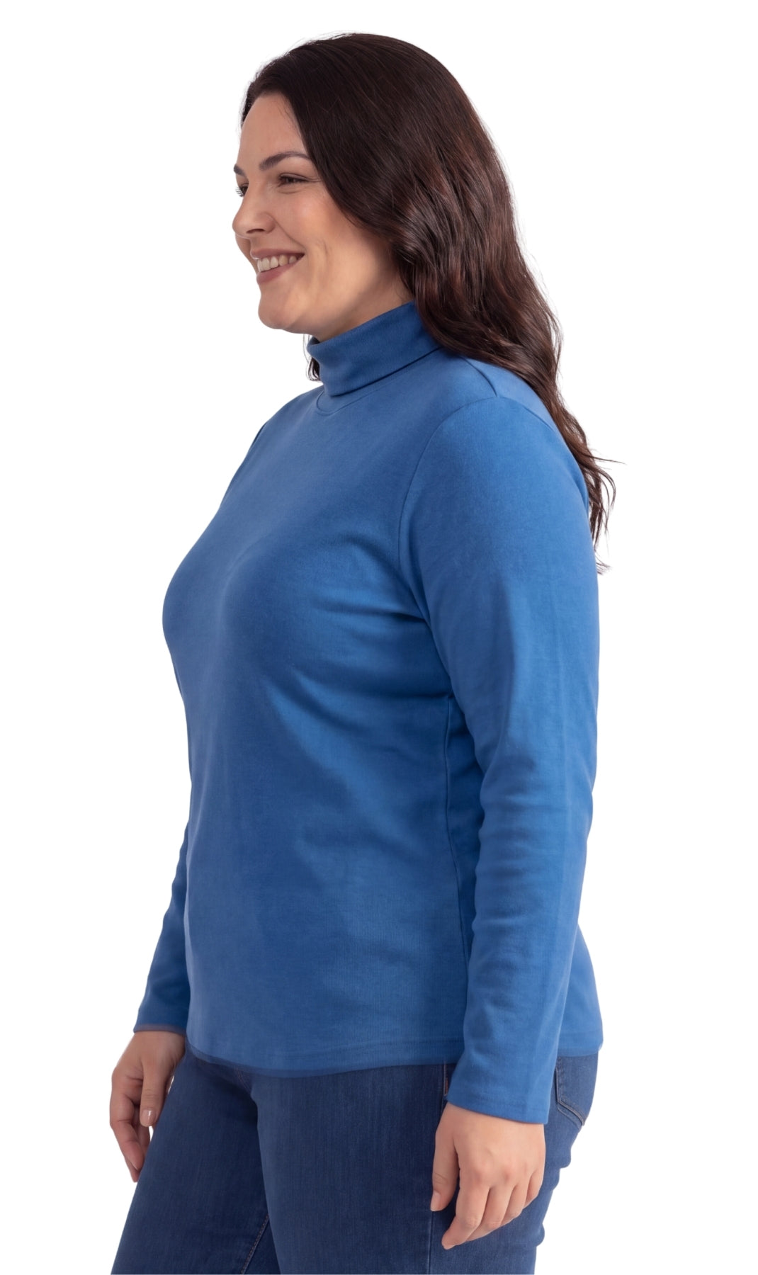 Women's Relaxed Fit Long Sleeve Ribbed Turtleneck Knit Top