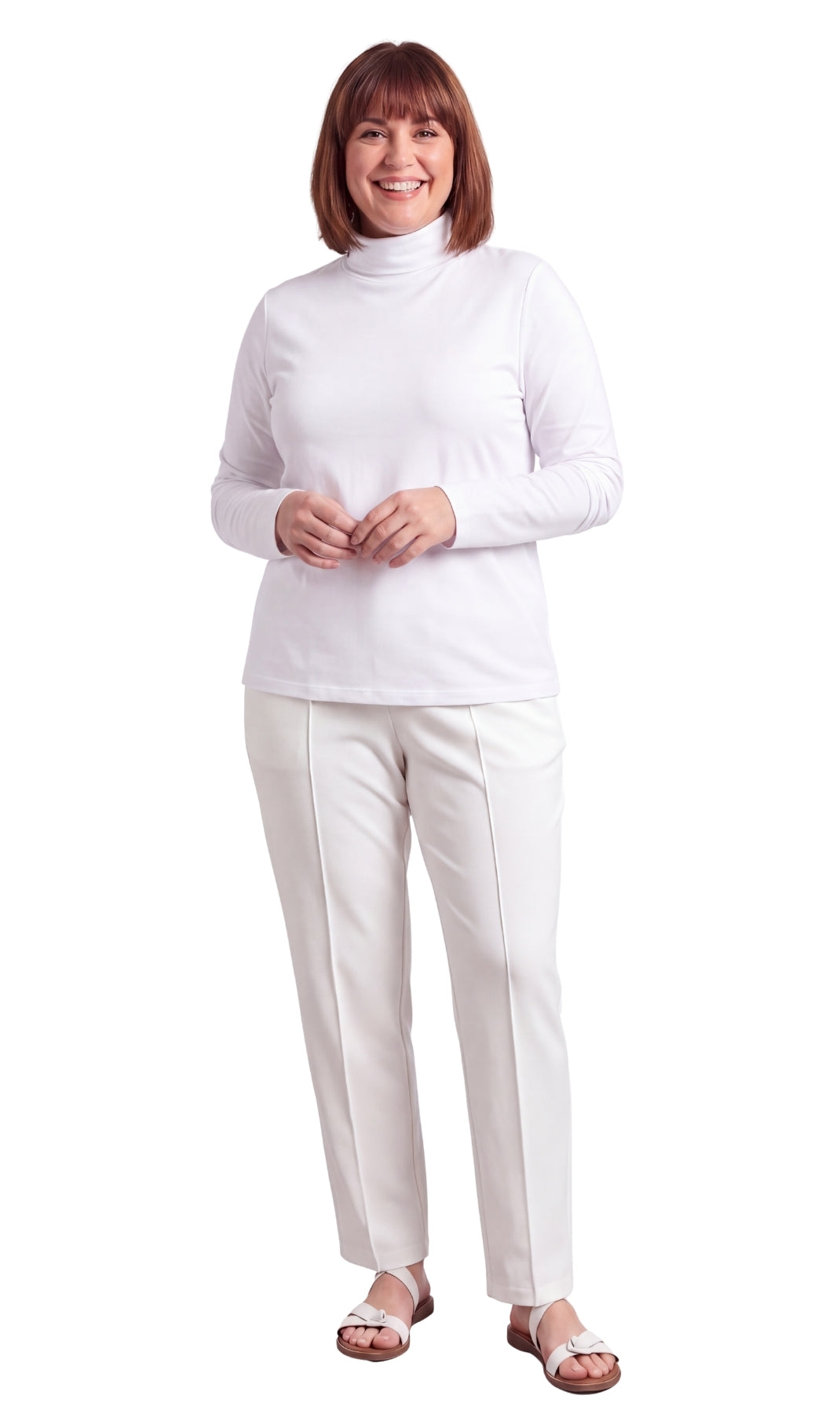 Women's Relaxed Fit Long Sleeve Ribbed Turtleneck Knit Top
