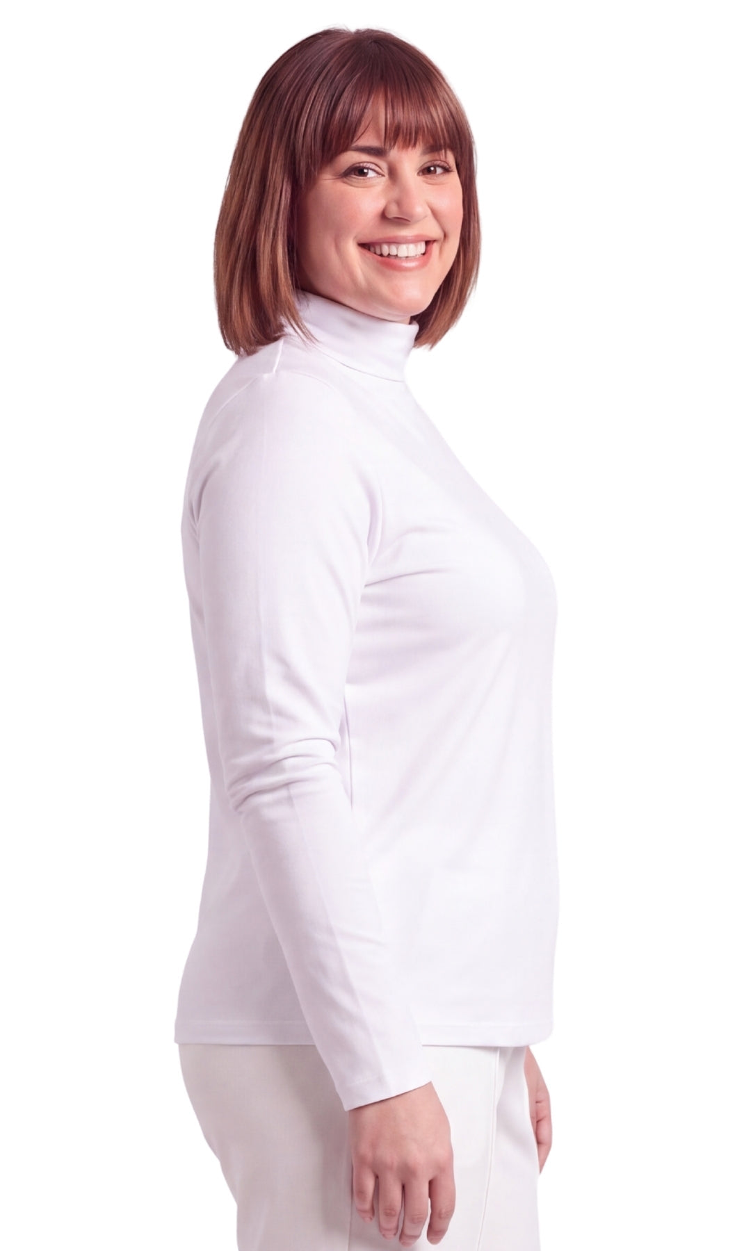 Women's Relaxed Fit Long Sleeve Ribbed Turtleneck Knit Top