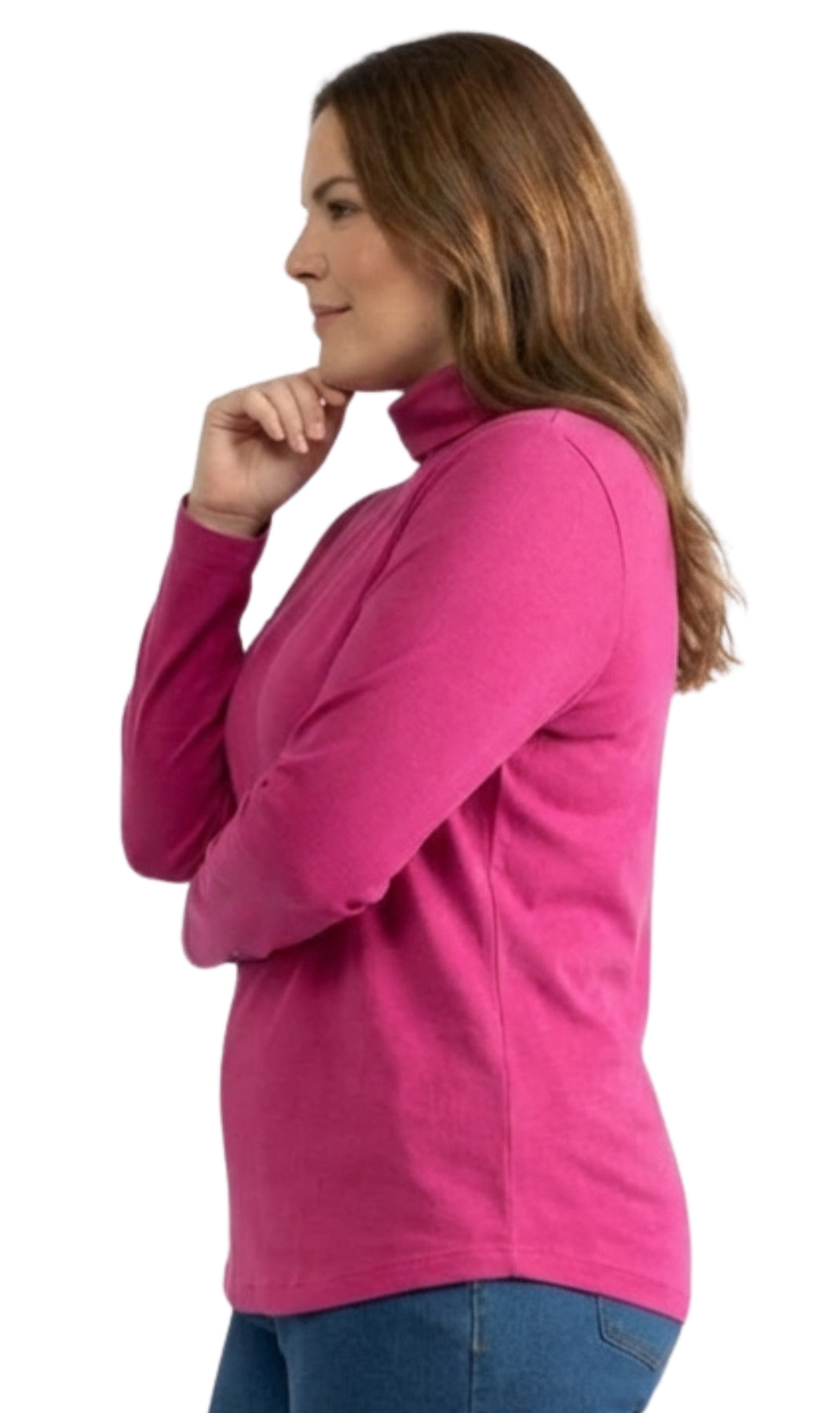 Women's Relaxed Fit Long Sleeve Ribbed Turtleneck Knit Top