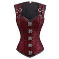 Court Black Tie Sleeveless 12 Steel Rib Double Buckle Chain Button Belly Contracting Small Waist Corset