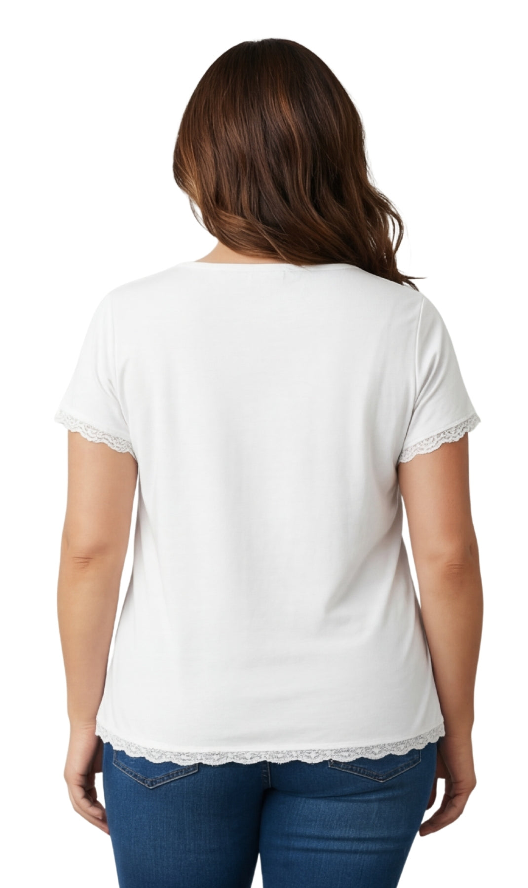 Women's Short Sleeve V-Neck Tee with 3-Button Henley Placket