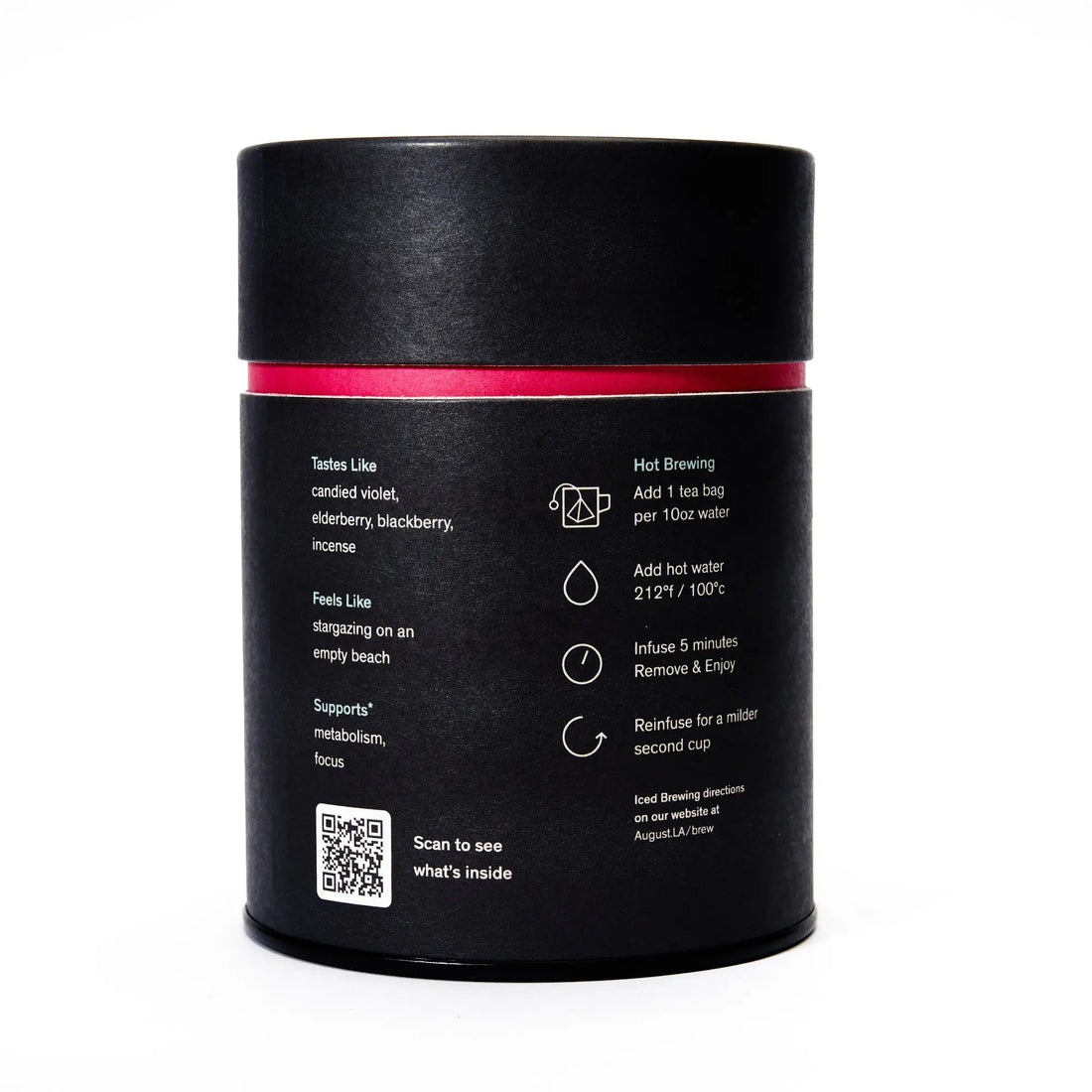 Black Metallic Violet Elderberry Black Tea 15 Pyramid Bags - Image 3