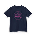 Kids Heavy Cotton Gildan Three Bees Classic Logo in Pink Hive Tee