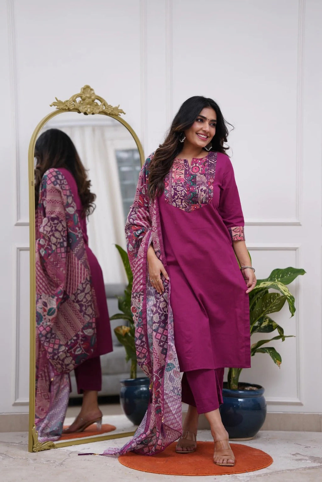 Vegaa Fashion Purple Rayon Printed Salwar Suit