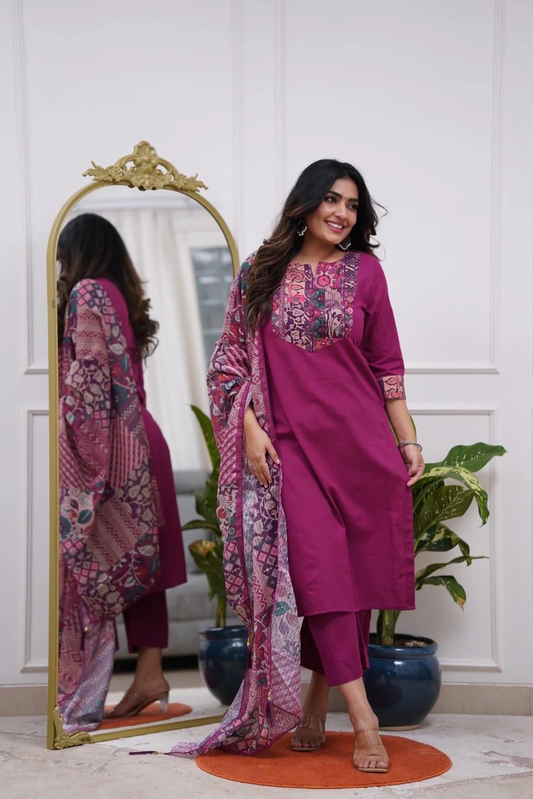 Vegaa Fashion Purple Rayon Printed Salwar Suit
