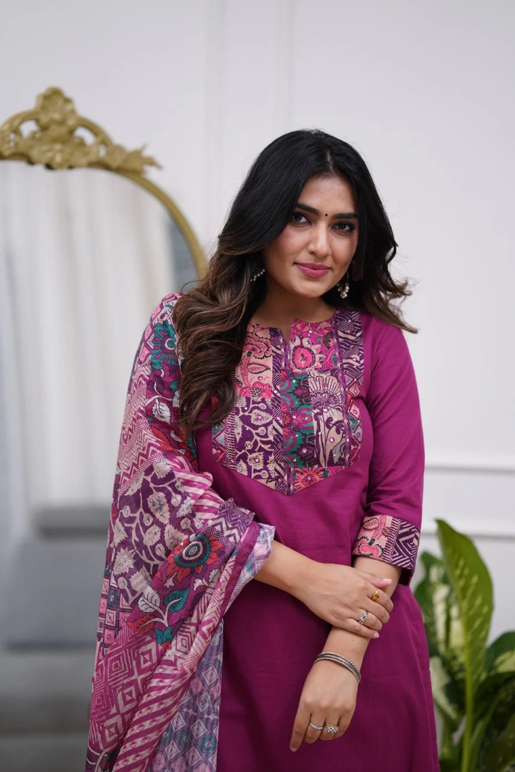 Vegaa Fashion Purple Rayon Printed Salwar Suit