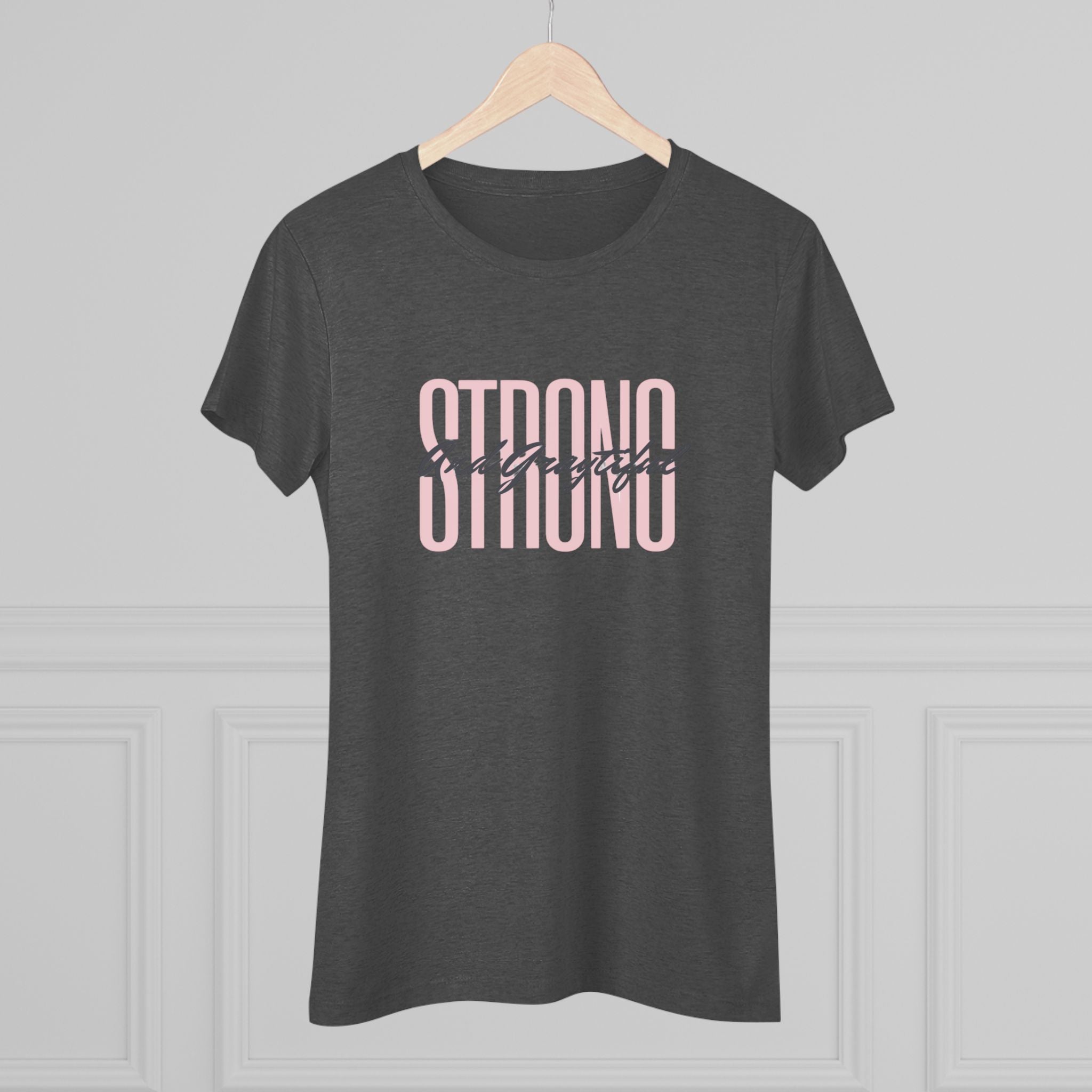 Women's Triblend Casual Minimalist T-Shirt in Gray, Pink, Black