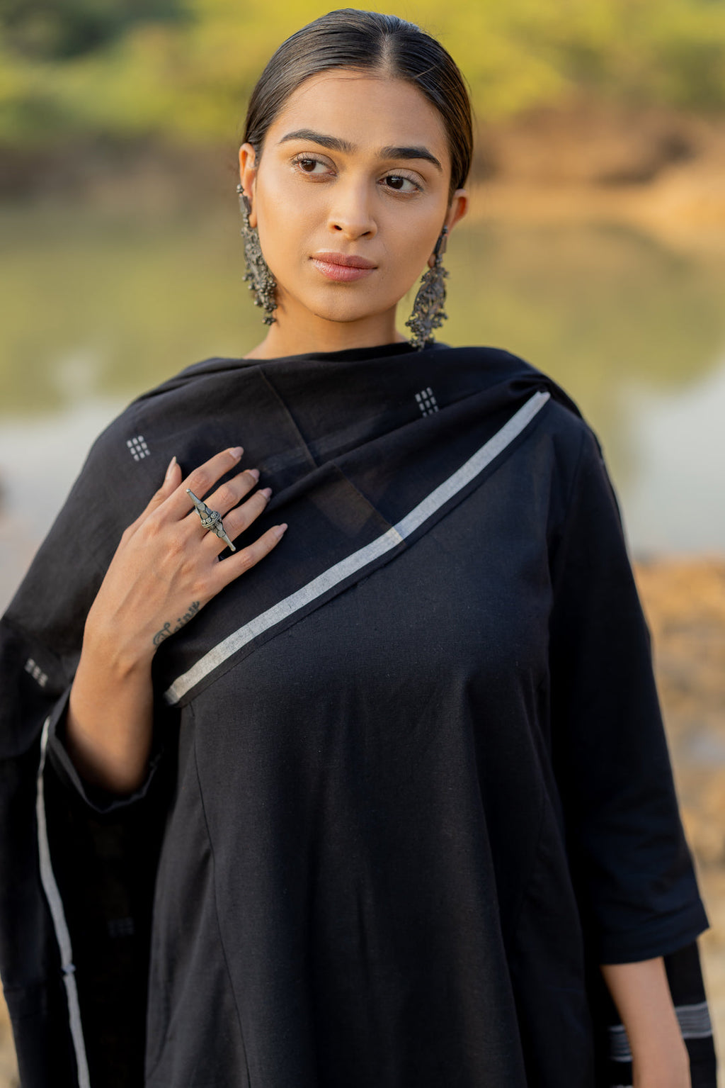 Vegaa Fashion Black Chanderi Silk Designer Salwar Suit