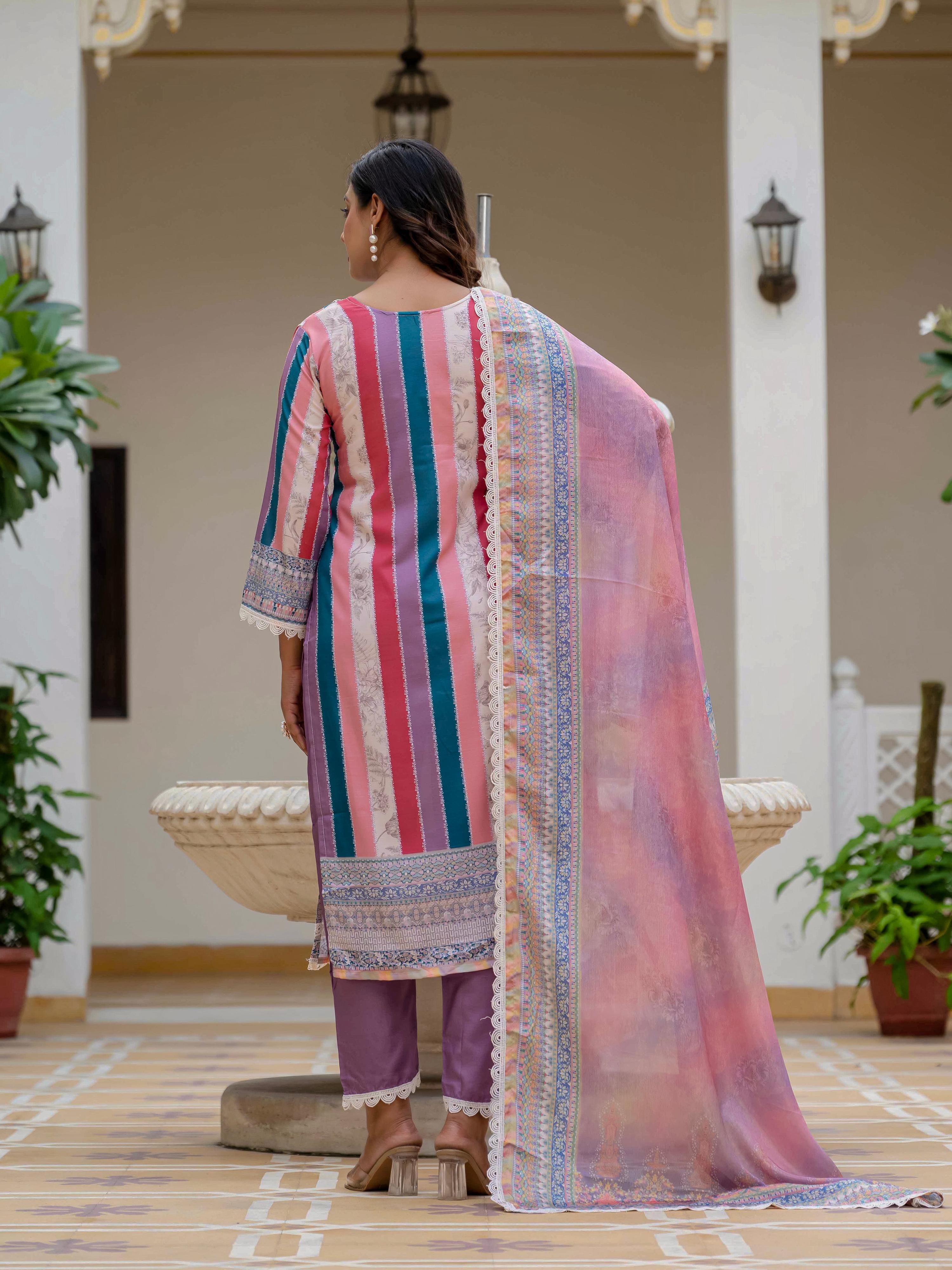 Pink Rayon Embroidered Salwar Suit for Festive Wear