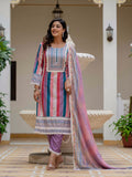 Pink Rayon Salwar Suit with detailed embroidery and gota patti work.