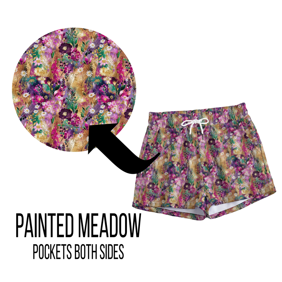 Painted Meadow Floral Leggings - Women’s Sporty Botanical Print