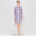 Spring Summer Fall Daily Elegant Regular Lace Tulle Fishnet Patchwork A Line Knee Dress