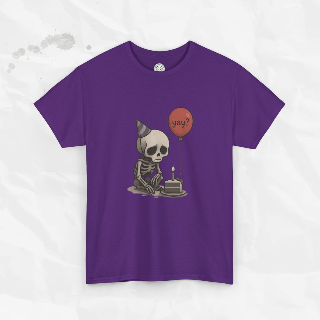 Yay? Skeleton Birthday Graphic T-Shirt - Available in Grey and Red - Image 13