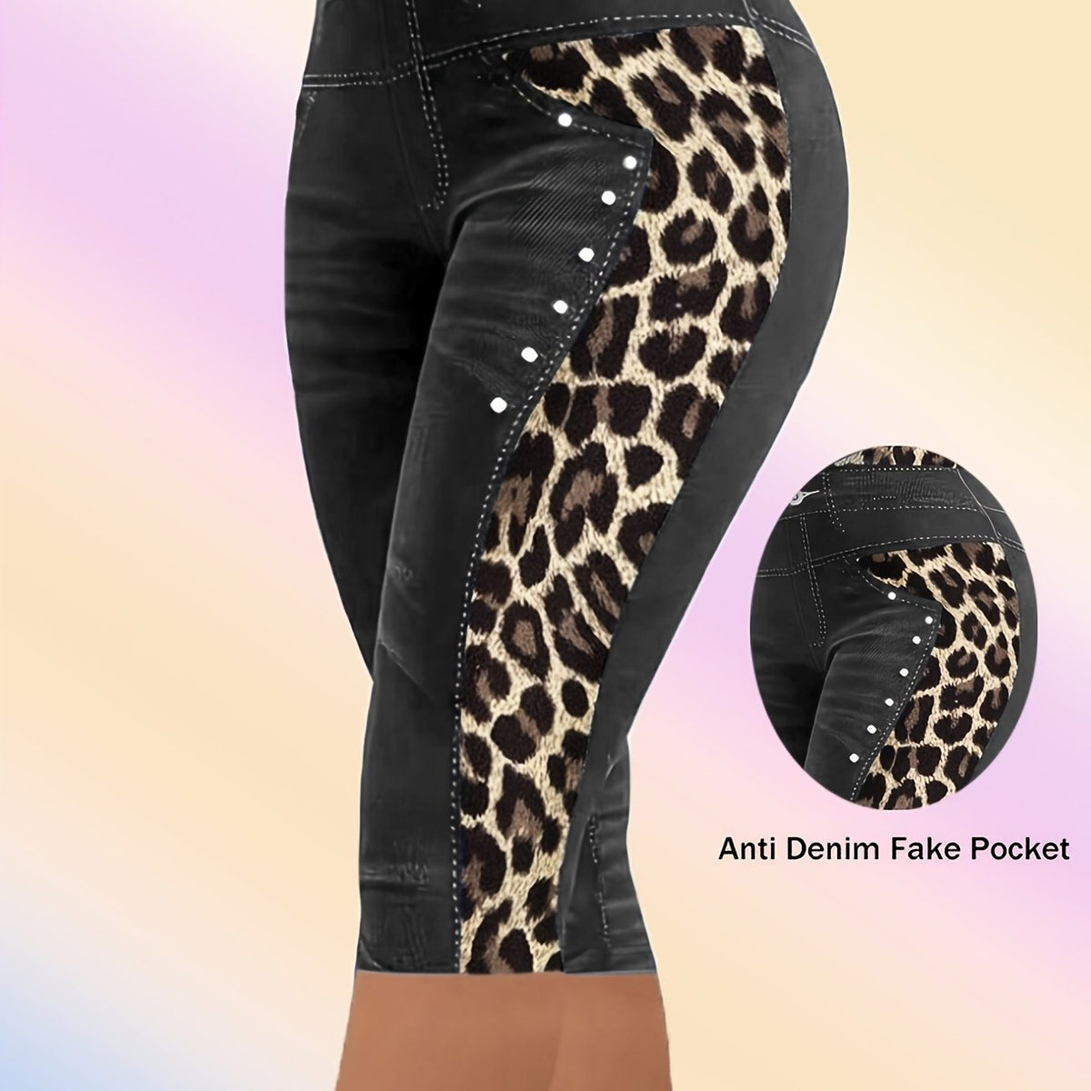 Chic Plus Size Leopard Print Casual Leggings