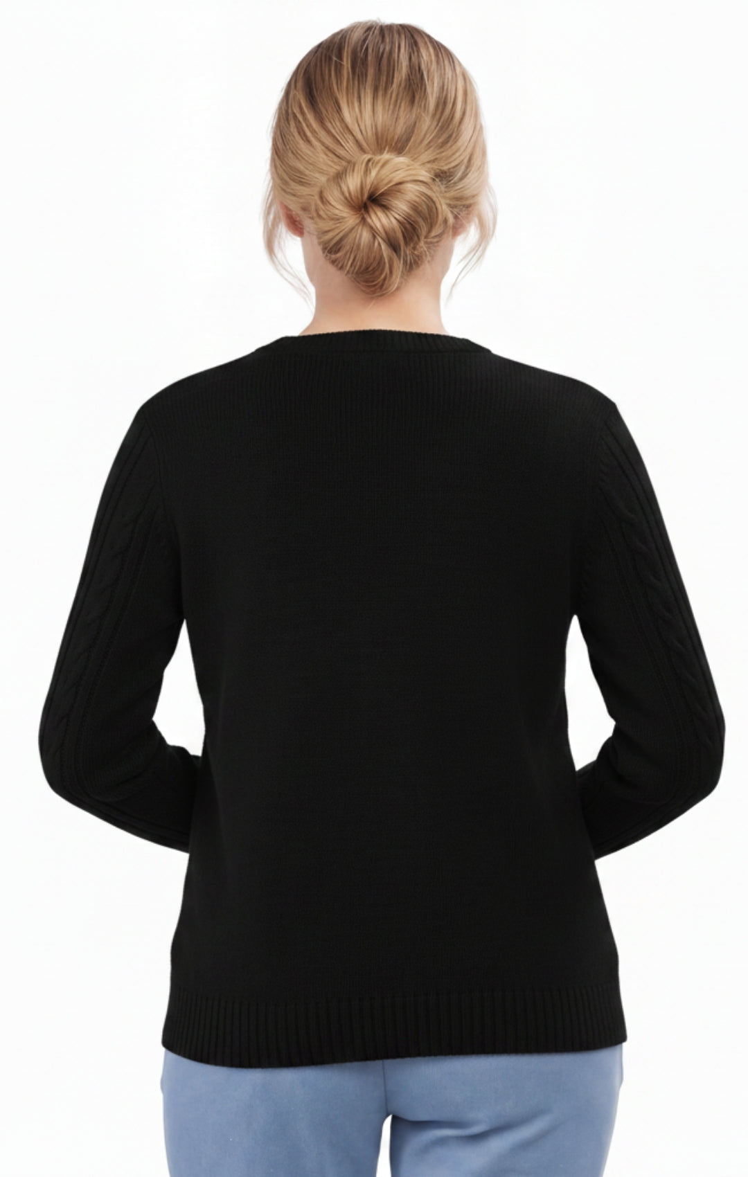 Women's Classic Cable Knit Button Front Cardigan Longline