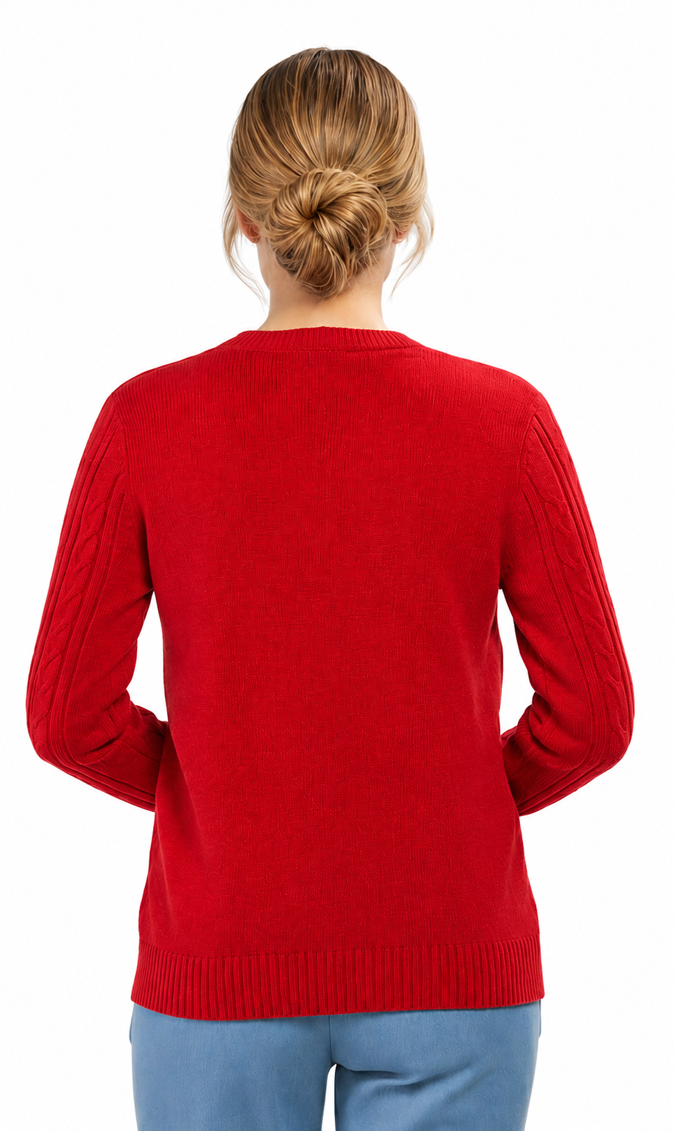 Women's Classic Cable Knit Button Front Cardigan Longline