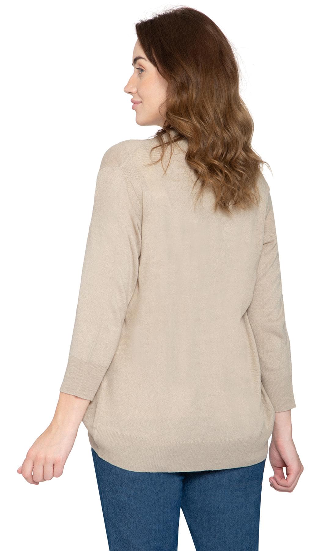 Women's Open Front Curved Hem Cardigan Soft Knit Layering Piece