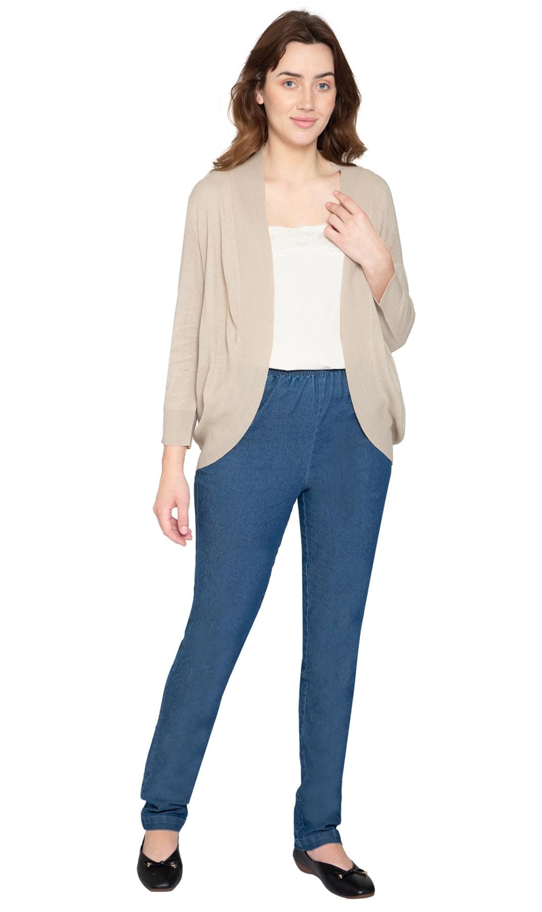 Women's Open Front Curved Hem Cardigan Soft Knit Layering Piece