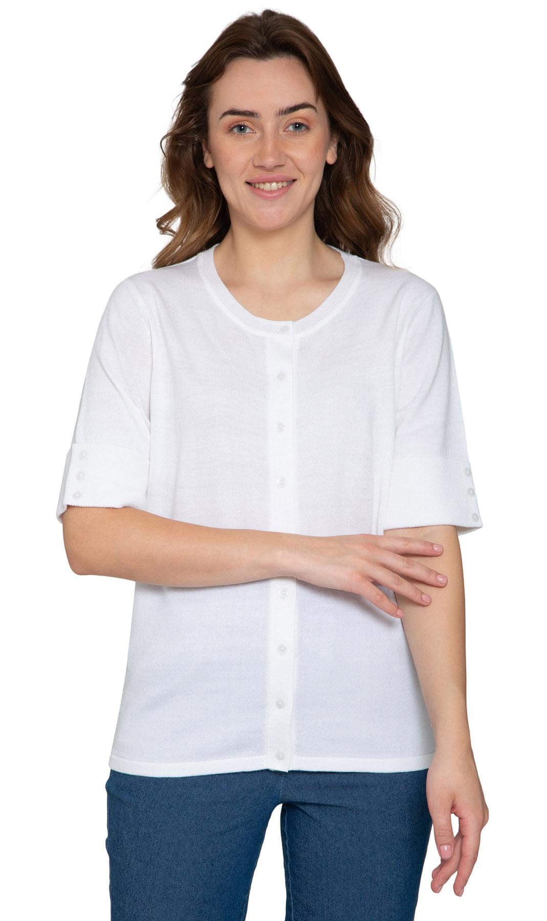 Women's Soft Knit Button Front Cardigan with Elbow Cuffs - additional view 10